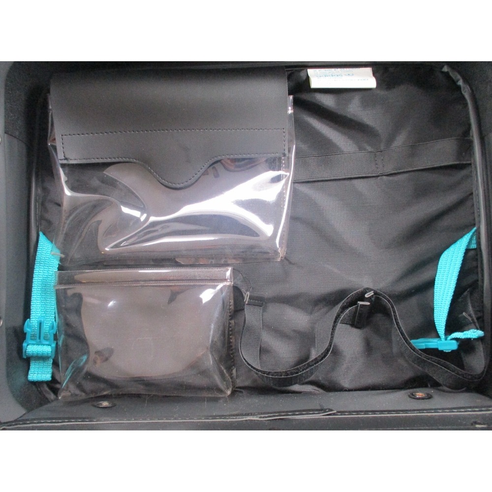 Adidas Originals Trefoil Vintage Retro Big Airliner Bag Case Black and Teal - Picture 7 of 13